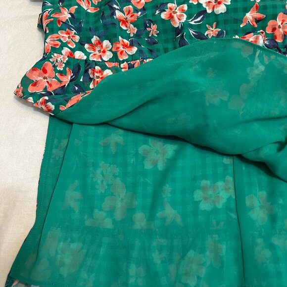 Tularosa S Green Off Shoulder Floral Tiered Ruffle Midi Dress Romantic Boho - Picture 10 of 10